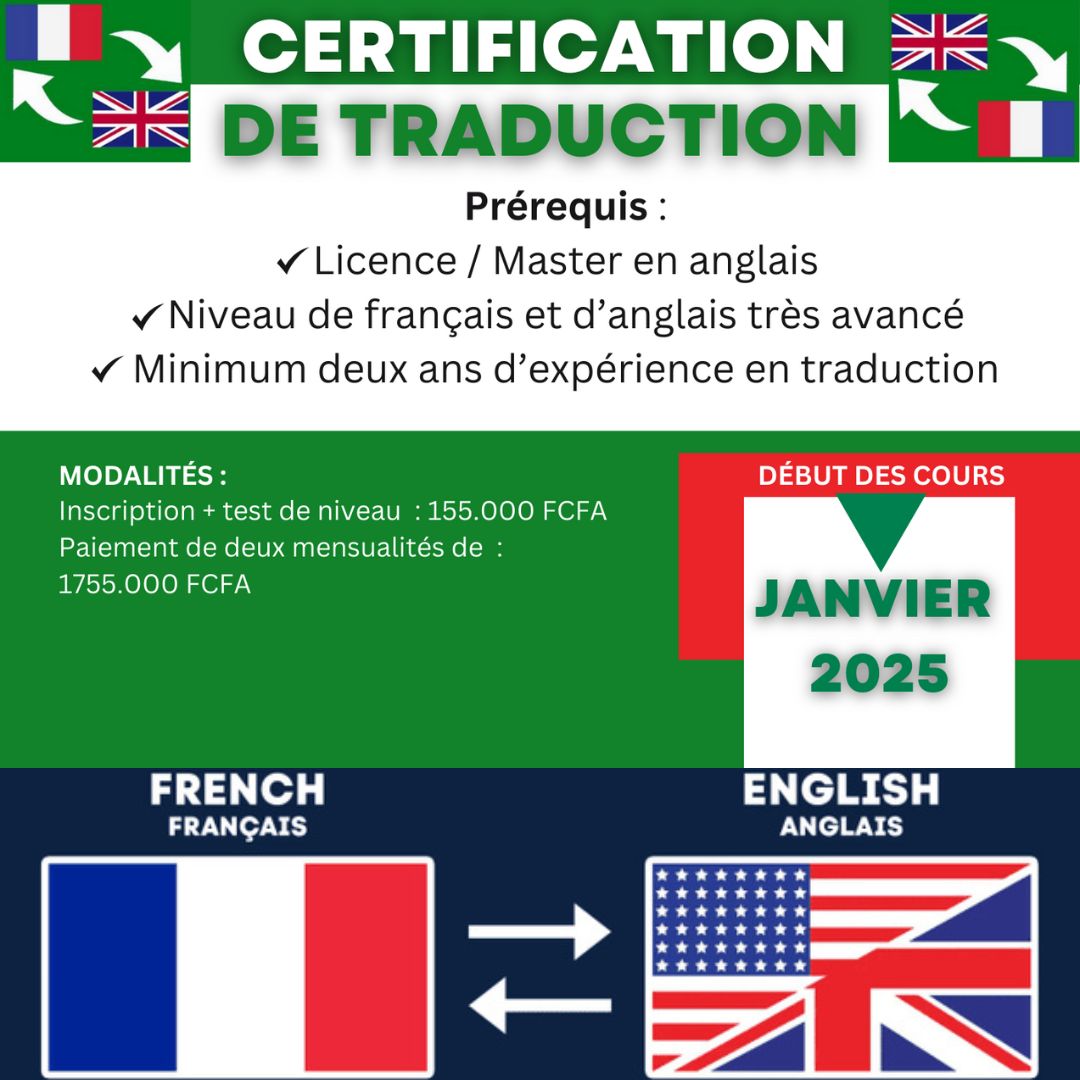 Certification en Traduction Français-Anglais / Anglais-Français ...