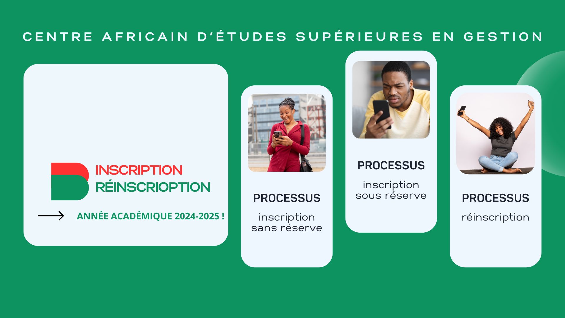 Processus d'inscription, réinscription et levée de réserve des admis  → 